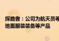 探路者：公司为航天员等相关领域开发定制十余类舱内服或地面服装装备等产品