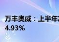 万丰奥威：上半年净利润3.98亿元 同比增长24.93%