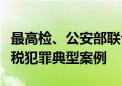 最高检、公安部联合发布依法惩治骗取出口退税犯罪典型案例