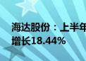 海达股份：上半年净利润7730.72万元 同比增长18.44%