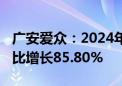 广安爱众：2024年上半年净利润1.21亿元 同比增长85.80%