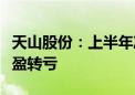 天山股份：上半年净利润亏损34.14亿元 同比盈转亏