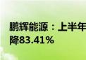 鹏辉能源：上半年净利润4167.9万元 同比下降83.41%