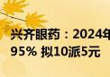 兴齐眼药：2024年上半年净利润同比增长92.95% 拟10派5元