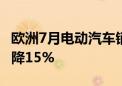 欧洲7月电动汽车销量持续下滑 特斯拉销量下降15%