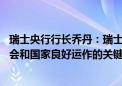 瑞士央行行长乔丹：瑞士央行的使命是维持价格稳定 这是社会和国家良好运作的关键前提