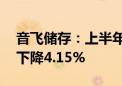 音飞储存：上半年净利润7797.97万元 同比下降4.15%