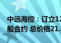 中远海控：订立12 份COSCO MERCURY造船合约 总价格21.54亿美元