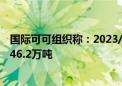 国际可可组织称：2023/24种植季全球可可供应缺口预计为46.2万吨