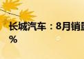 长城汽车：8月销量94461台 同比减少17.21%