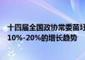 十四届全国政协常委苗圩：未来预计我国新能源车还将保持10%-20%的增长趋势