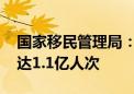 国家移民管理局：暑期出入境人数再创新高 达1.1亿人次