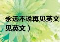 永远不说再见英文歌意思是什么（永远不说再见英文）