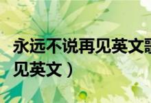 永远不说再见英文歌意思是什么（永远不说再见英文）