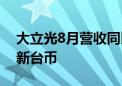 大立光8月营收同比增长54.25% 达70.18亿新台币