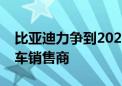 比亚迪力争到2027年成为巴西第五大畅销汽车销售商