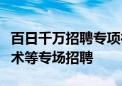 百日千万招聘专项行动推出机械能源、信息技术等专场招聘