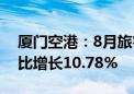 厦门空港：8月旅客吞吐量257.37万人次 同比增长10.78%