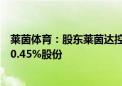 莱茵体育：股东莱茵达控股集团及一致行动人拟减持不超过0.45%股份