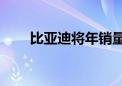 比亚迪将年销量目标上调至400万辆