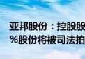 亚邦股份：控股股东及相关方所持公司34.02%股份将被司法拍卖