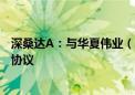 深桑达A：与华夏伟业（北京 ）风能科技公司签署战略合作协议