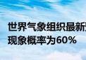 世界气象组织最新预报：年底前后出现拉尼娜现象概率为60%