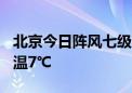 北京今日阵风七级左右 最高气温18℃ 最低气温7℃