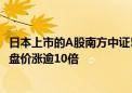 日本上市的A股南方中证500指数ETF继续大涨 较9月30日收盘价涨逾10倍