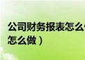 公司财务报表怎么做实证分析（公司财务报表怎么做）