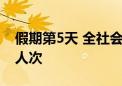 假期第5天 全社会跨区域人员流动量超2.8亿人次