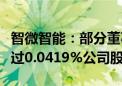 智微智能：部分董事、监事及高管拟减持不超过0.0419%公司股份