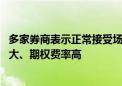 多家券商表示正常接受场外期权开仓指令 一些品种报价难度大、期权费率高