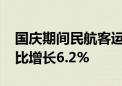 国庆期间民航客运总量预计达11.5万班次 同比增长6.2%