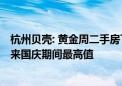 杭州贝壳: 黄金周二手房下定量、新房认购量均创2019年以来国庆期间最高值