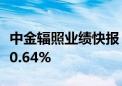 中金辐照业绩快报：前三季度净利润同比下降0.64%