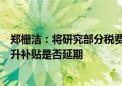 郑栅洁：将研究部分税费支持失业保险、援企稳岗、技能提升补贴是否延期