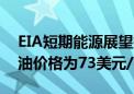 EIA短期能源展望报告：预计2025年WTI原油价格为73美元/桶