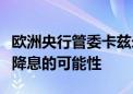 欧洲央行管委卡兹米尔：不排除在下次会议上降息的可能性