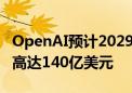 OpenAI预计2029年实现盈利 2026年亏损或高达140亿美元