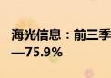 海光信息：前三季度净利润同比预增56.16%—75.9%