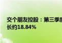 交个朋友控股：第三季度完成商品交易总额29亿元 同比增长约18.84%