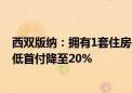 西双版纳：拥有1套住房并已结清贷款再申请公积金贷款 最低首付降至20%