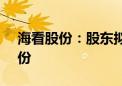 海看股份：股东拟合计减持不超过7.55%股份