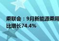 乘联会：9月新能源乘用车国内零售销量达到112.3万辆 同比增长74.4%