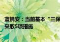 蓝佛安：当前基本“三保”呈现总体平稳、局部偏紧态势 将采取5项措施