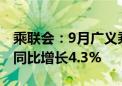 乘联会：9月广义乘用车市场零售212.5万辆 同比增长4.3%