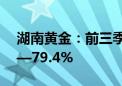 湖南黄金：前三季度净利润同比预增68.5%—79.4%