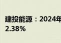 建投能源：2024年前三季度净利润预计增长92.38%