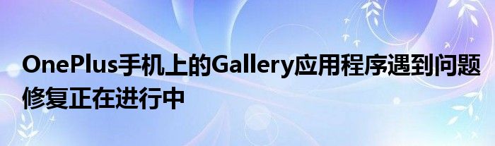 OnePlus手机上的Gallery应用程序遇到问题修复正在进行中